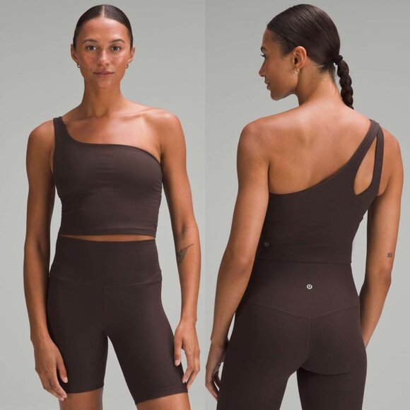 Lululemon Ribbed Nulu Asymmetrical Yoga Tank - Espresso - Size 8 - Picture 1 of 7